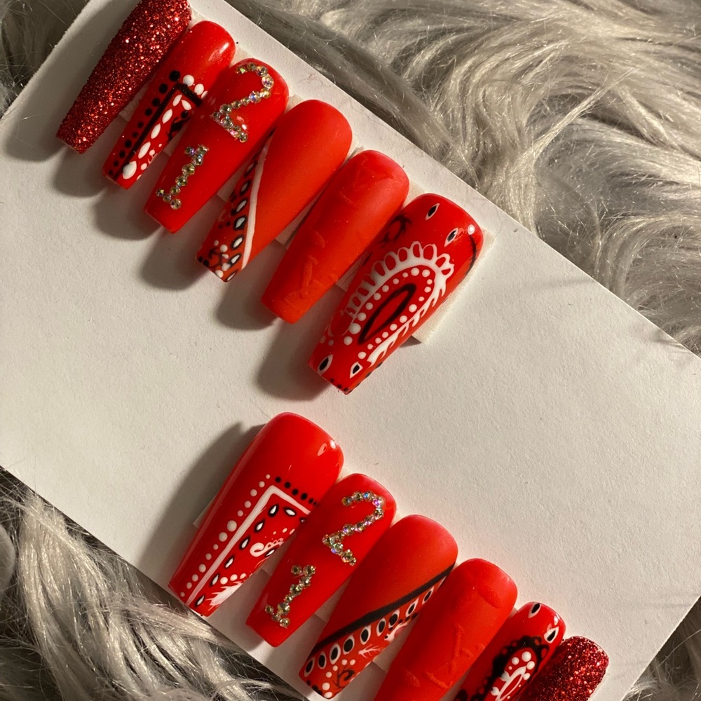 Bandanna Print Press on Nails